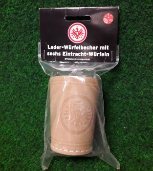 Eintracht Frankfurt - Leder Würfelbecher mit 6 Würfeln
