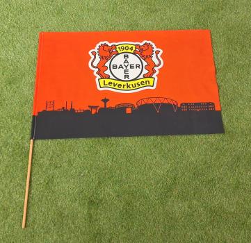 Bayer 04 Leverkusen - Stockfahne Skyline 60 x 90 cm