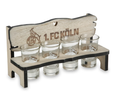 1. FC Köln - Schnapsbank "1. FC Köln" mit 4 Gläsern