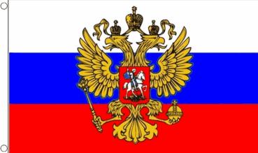 Fahne Russland mit Adler 90 x 150 cm