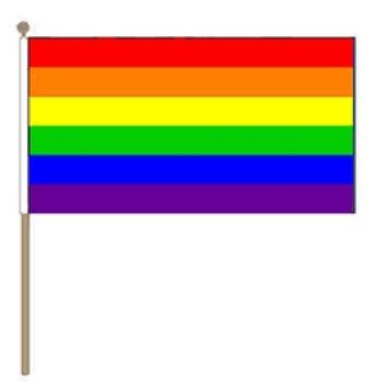 Stockfahne Regenbogen 30 cm x 45 cm