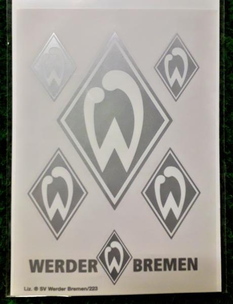 Werder Bremen - Aufkleber Logo silber (6 Stk.)