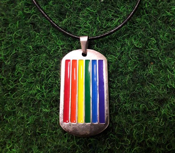 Lederkette Erkennungsmarke Regenbogen
