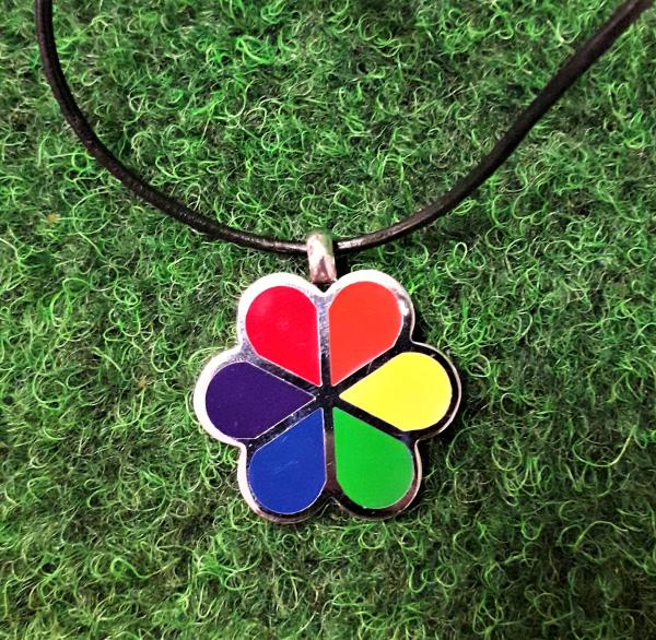 Lederkette Regenbogenblume