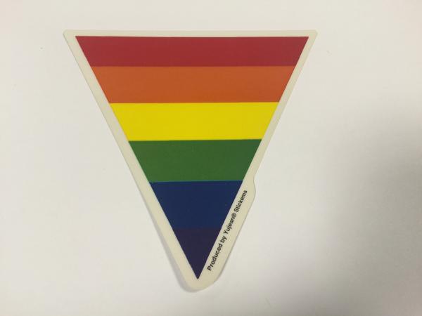 Aufkleber Regenbogen dreieckig groß