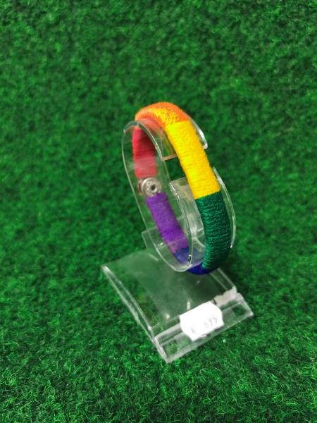 Freundschaftsband Regenbogen mit Druckknopf