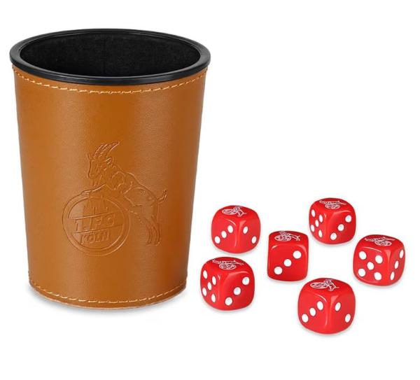 1. FC Köln - Würfelbecher mit 6 Würfeln
